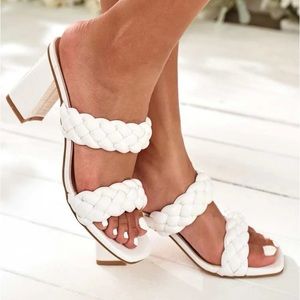 New!! White braided sandal